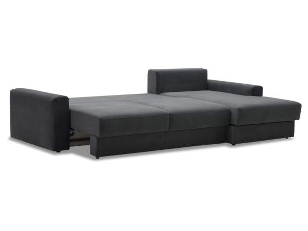 Угловой диван правый Вегас графитовый велюр