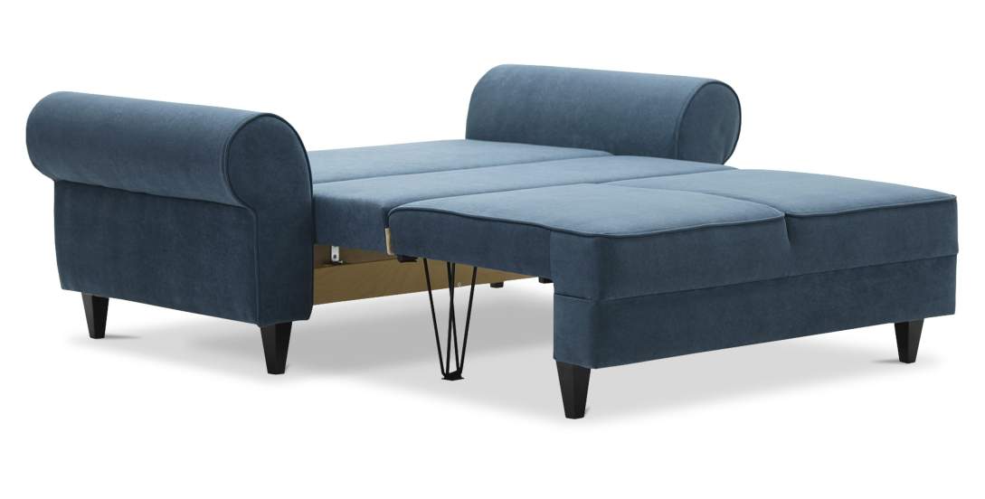 Прямой мини диван Гизела 120 Индиго велюр 