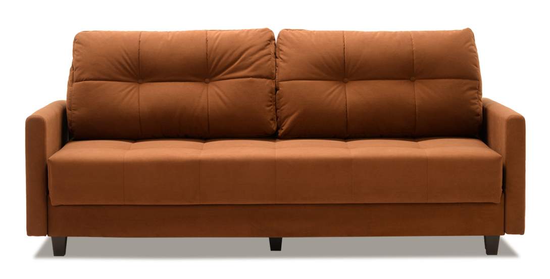 Прямой диван Энтон 1 Терракотовый велюр