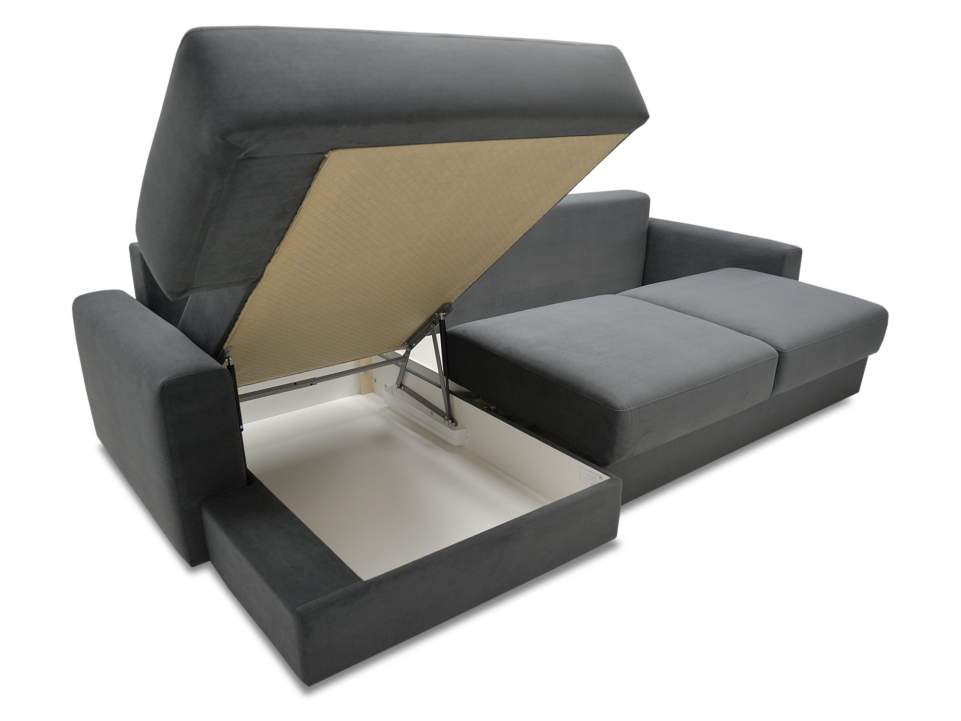 Угловой диван левый Вегас графитовый велюр