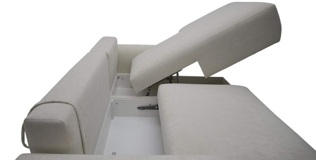 Угловой диван левый Кьянти Молочный шенилл