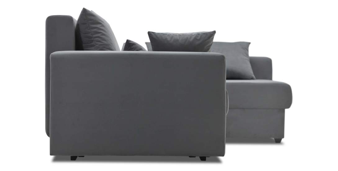 Угловой диван правый Майами Графитовый велюр