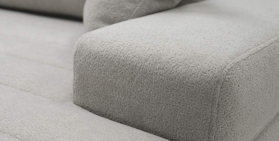 Угловой диван правый Белес Молочный велюр Уцененный