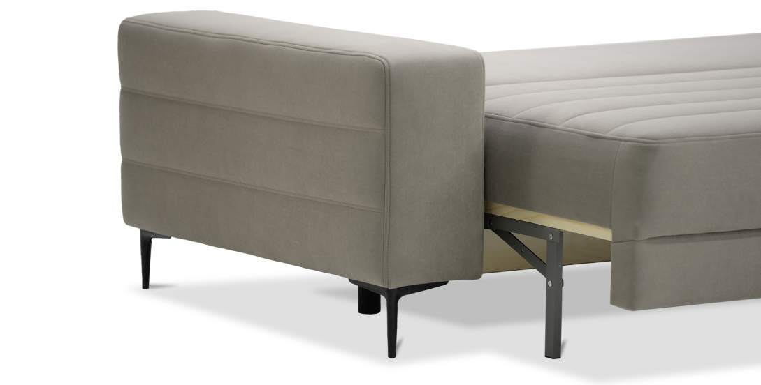 Прямой диван Белес миди коричневый велюр