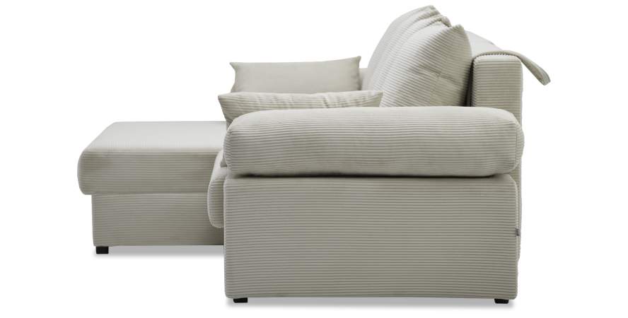 Угловой диван левый Тайлин Молочный кремовый велюр Уцененный