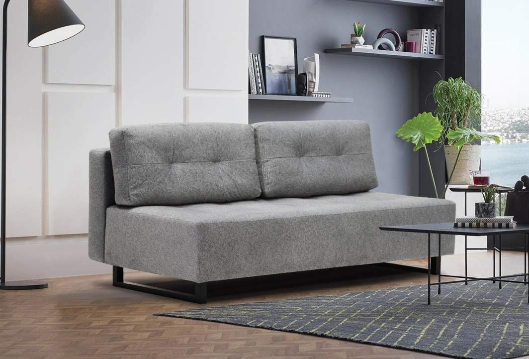 Прямой диван Морма Серебристый велюр