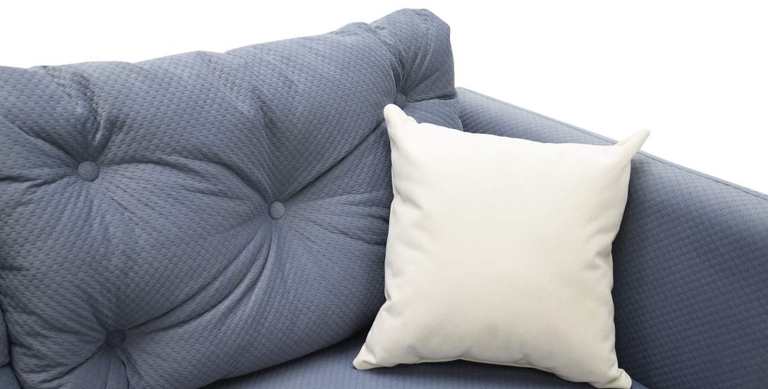 Угловая кушетка Тиволи 190 Cеро-синий велюр