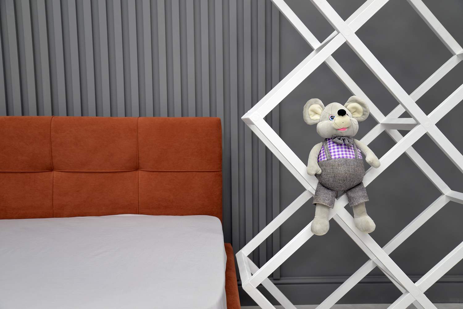 Односпальная детская кровать Келсо терракотовый велюр