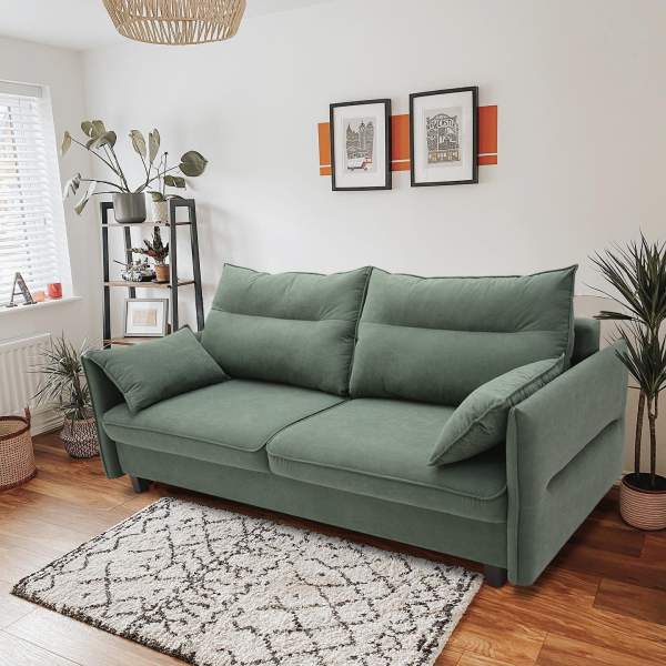 Прямой диван Палермо Оливковый велюр