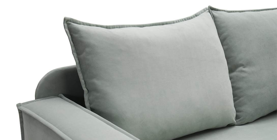 Прямой мини диван Бохо Бирюзовый велюр 