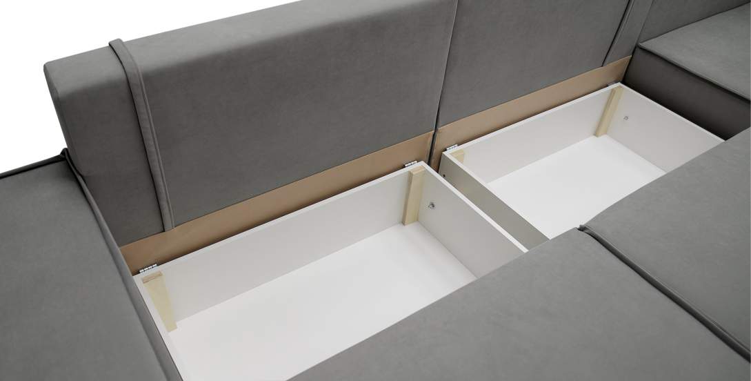 Угловой диван Фабио Max Серый велюр