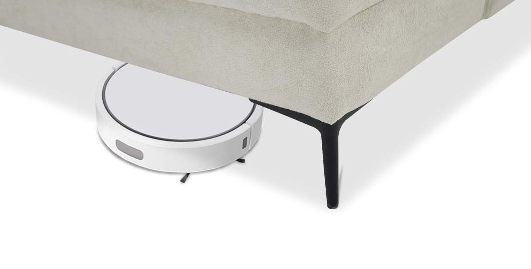 Угловой диван левый Белес Молочно-кремовый букле 