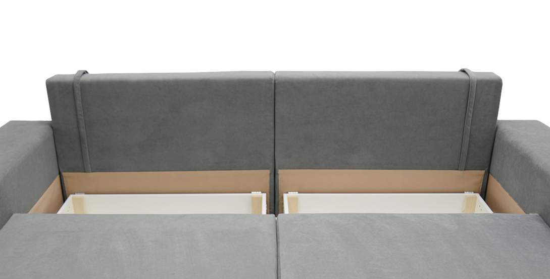 Прямой диван Майами Серый велюр 