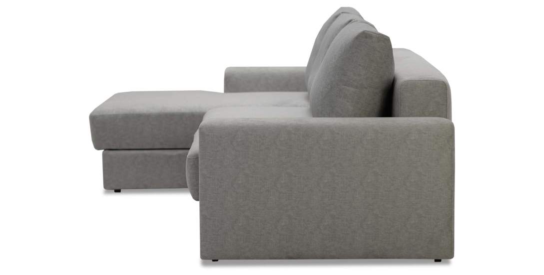 Угловой диван правый Вегас Серебристый велюр