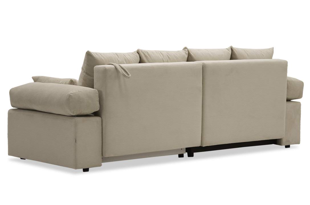 Угловой диван правый Тайлин кремовый велюр 