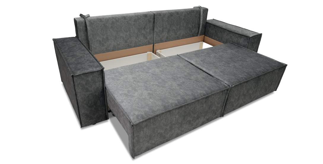 Прямой диван Фабио темно-серый велюр