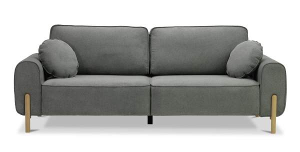 Прямой диван Тельда серый велюр