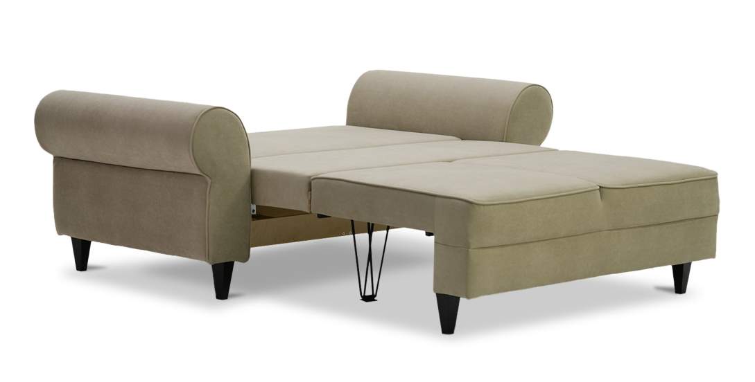 Прямой мини диван Гизела 140 песочный велюр