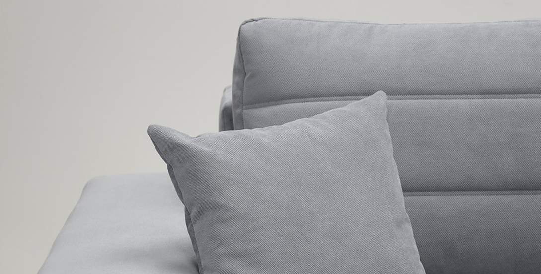 Угловой диван правый Белес Светло-серый велюр 