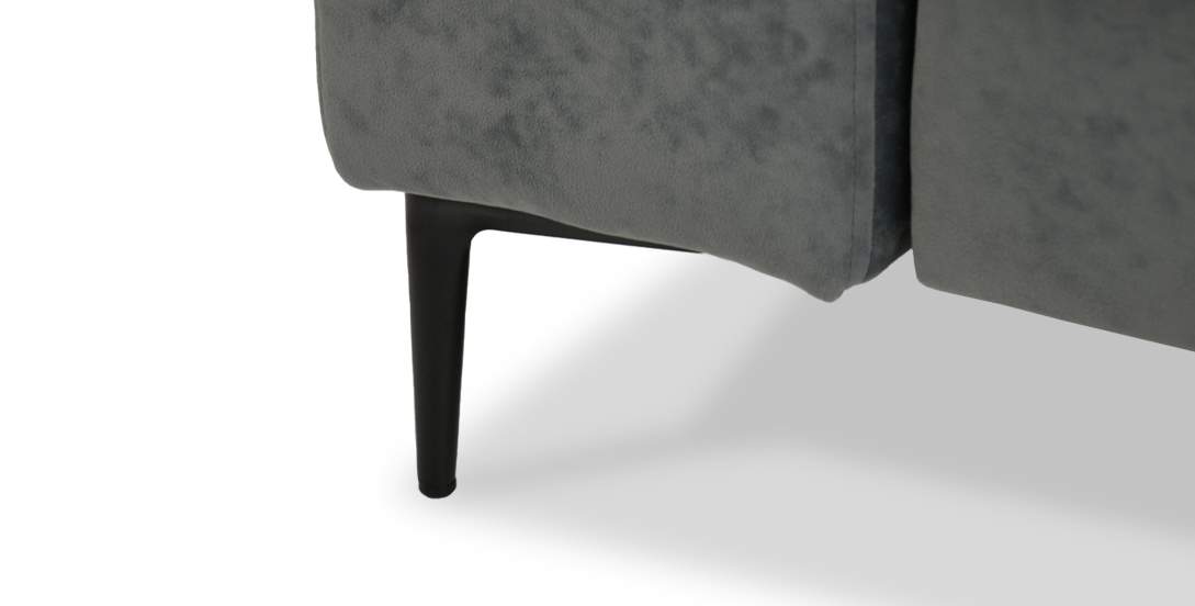 Прямой диван Белес миди графитовый велюр