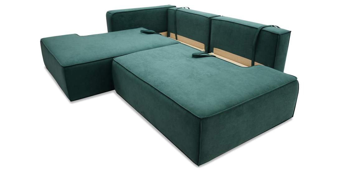 Угловой диван левый Рейф Изумрудный велюр