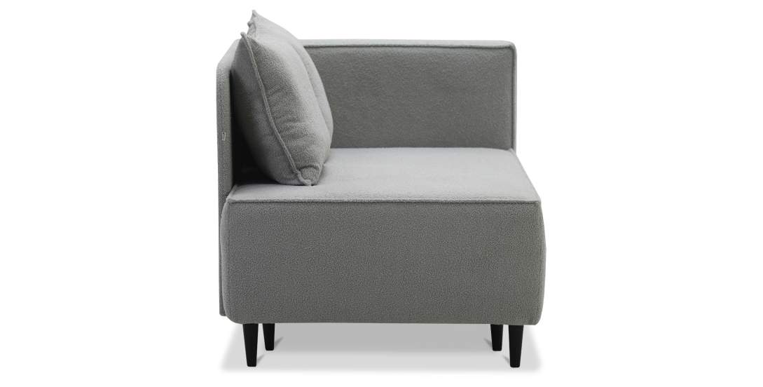 Угловая кушетка правая Элфи Cеребристый букле 