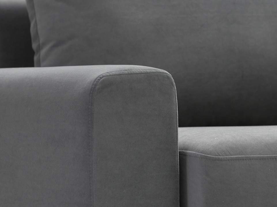 Угловой диван правый Вегас графитовый велюр