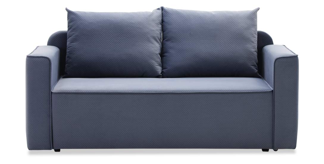 Прямой мини диван-кушетка Мокка Дымчатый синий велюр