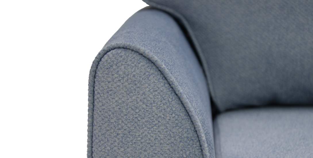 Прямой мини диван Касита 140 голубой велюр