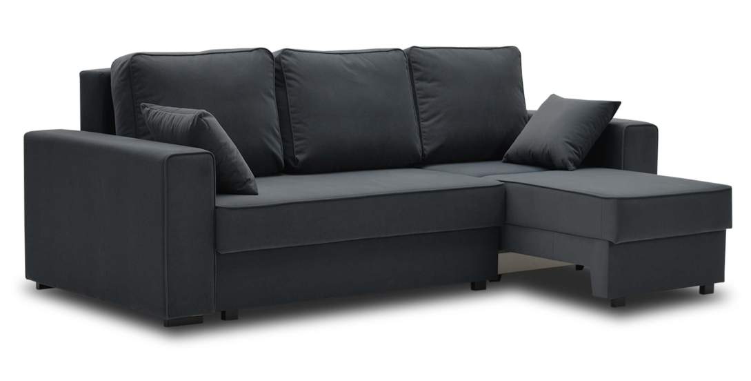 Диван трансформер Астон Графитовый велюр