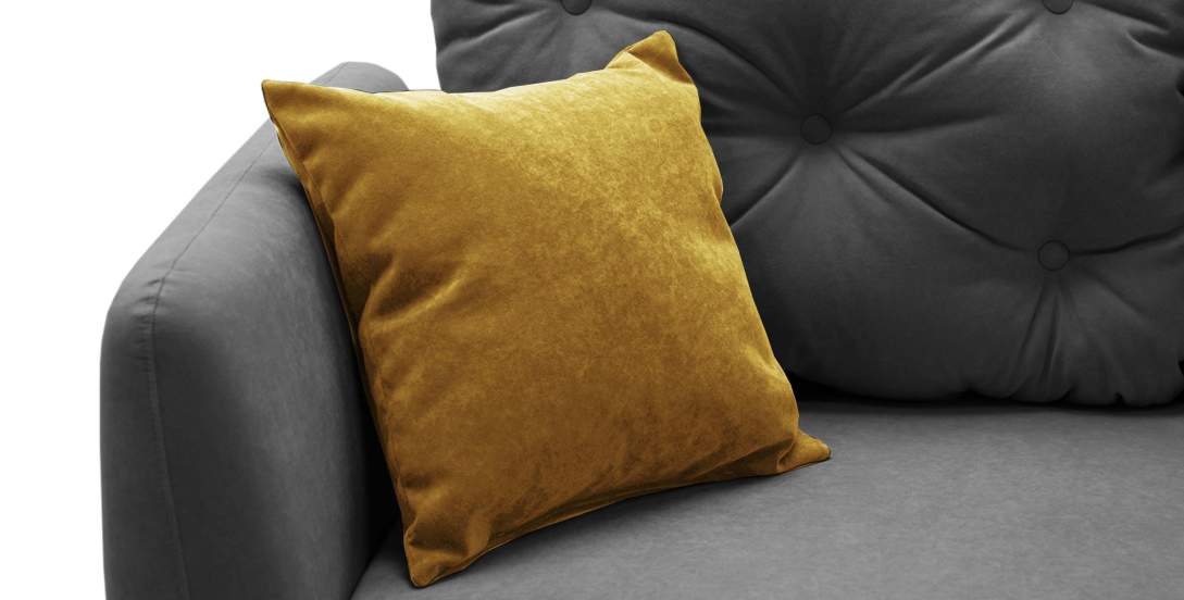 Прямой диван Тиволи Серый велюр 