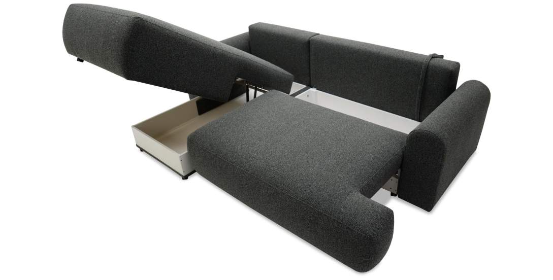 Угловой диван левый Кьянти Графитовый меланж букле