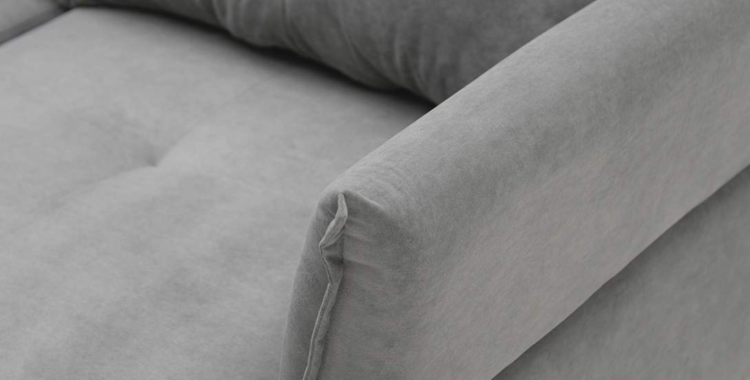 Угловой диван Лома Серый велюр