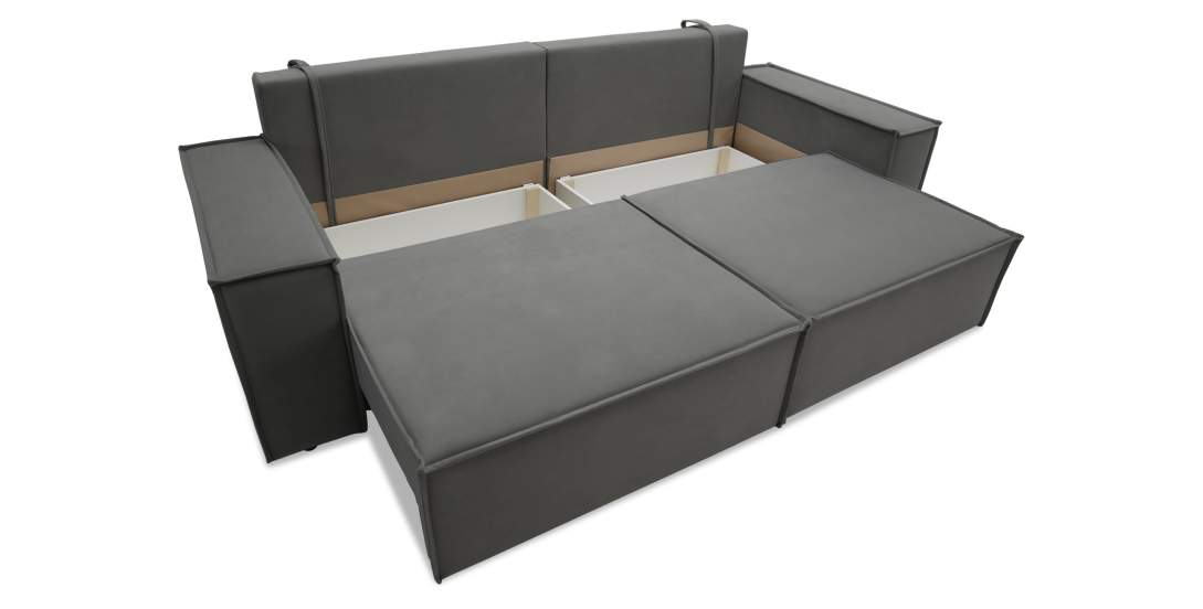 Прямой диван Фабио Серый велюр