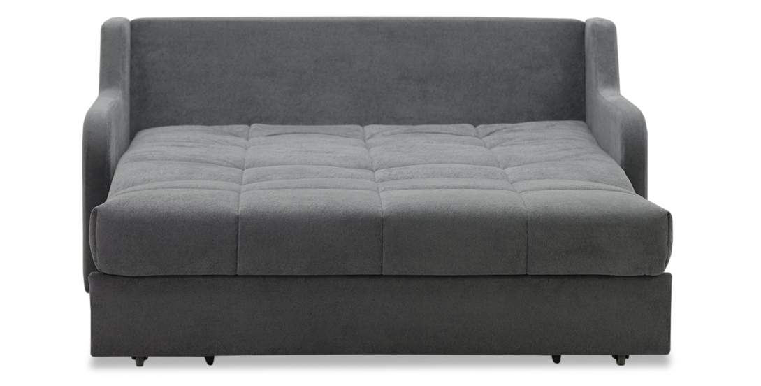 Прямой диван Стронг 155 серый велюр 