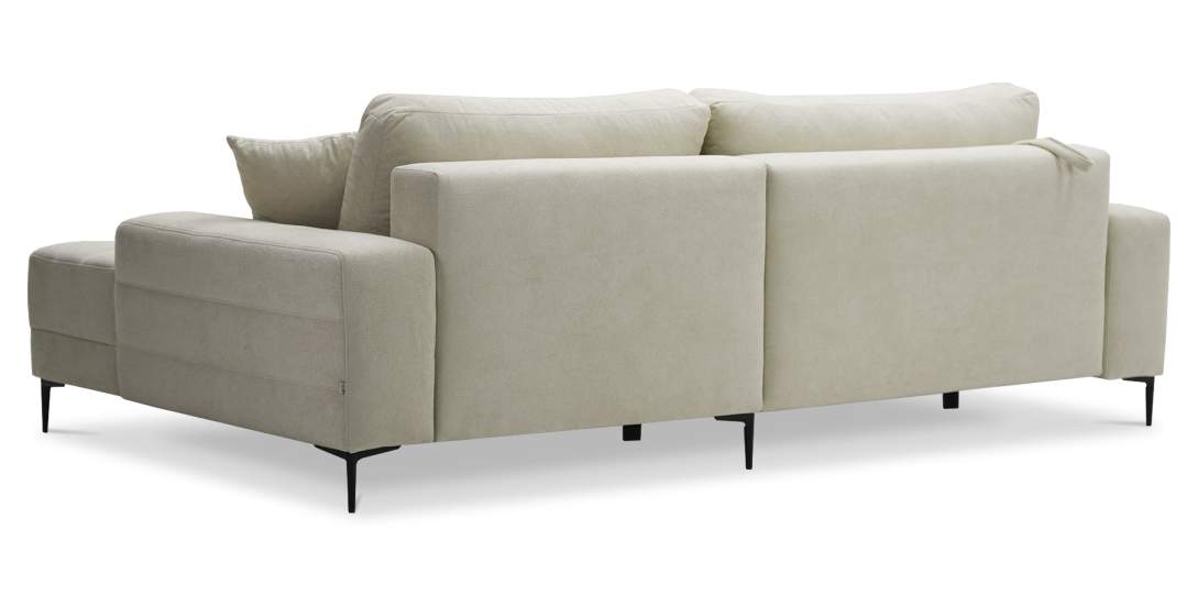 Угловой диван правый Белес Молочно-кремовый букле 