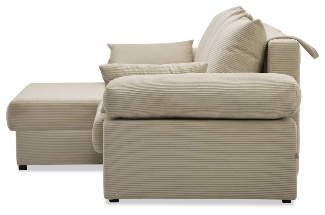 Угловой диван правый Тайлин кремовый велюр 