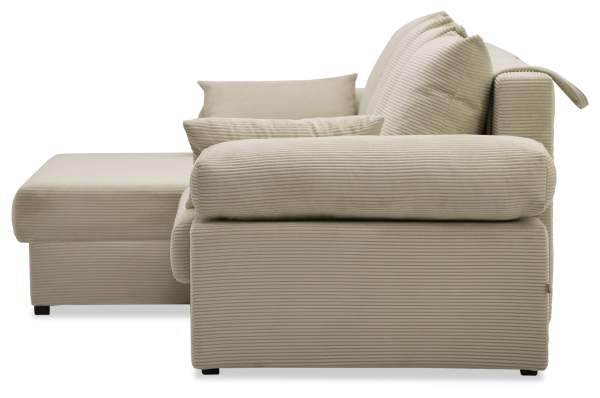 Угловой диван правый Тайлин кремовый велюр 