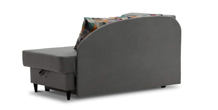 Угловая кушетка правая Иби Дымчатый серый велюр