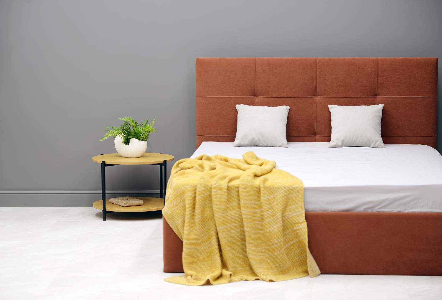 Двуспальная кровать Келли 180 терракотовый велюр