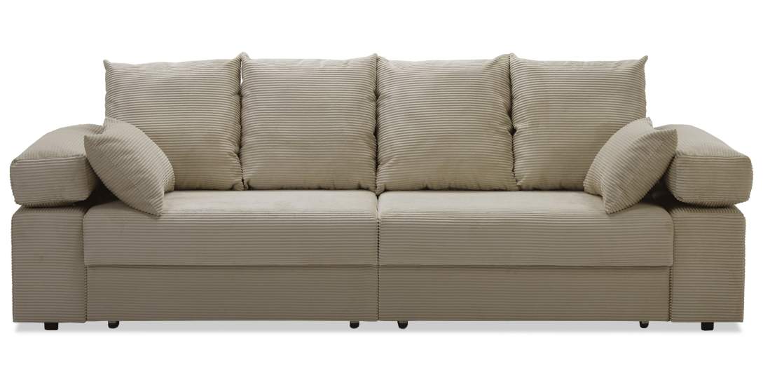 Прямой диван Тайлин кремовый велюр