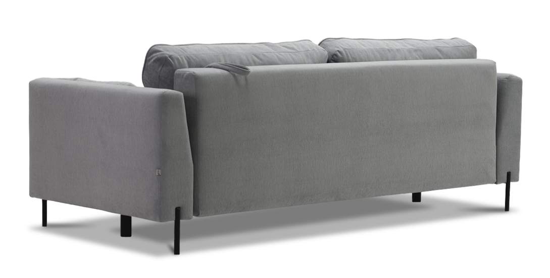 Прямой диван Энгри Дымчатый серый велюр