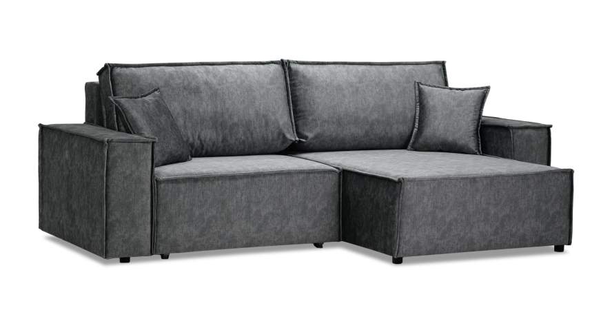 Угловой диван Фабио темно-серый велюр