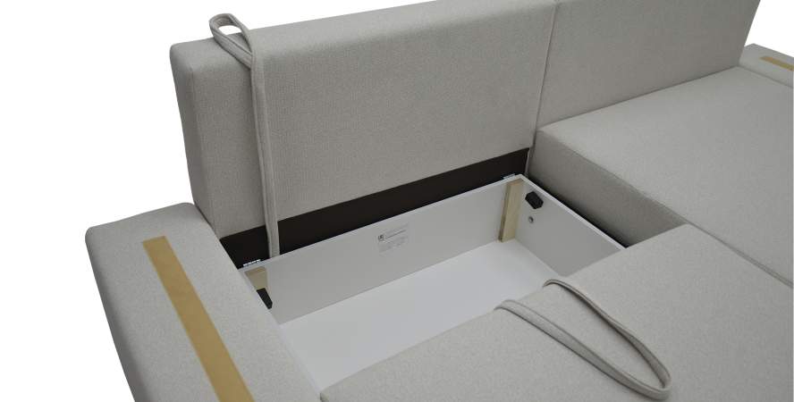 Угловой диван правый Трейд светло-бежевый велюр