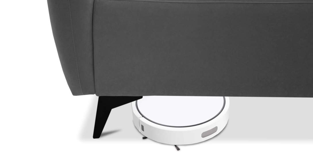 Угловая кушетка Тиволи 190 Серый велюр 