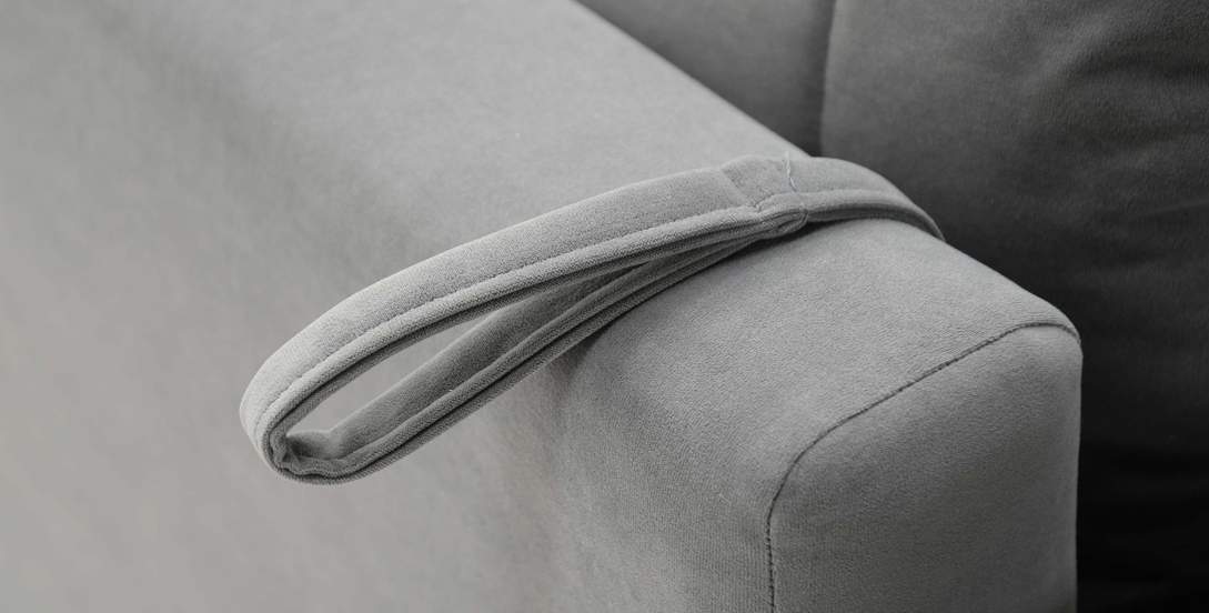 Прямой мини диван Калано 120 Серый велюр