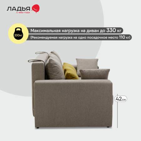 Прямой диван Майами Бежевый шенилл