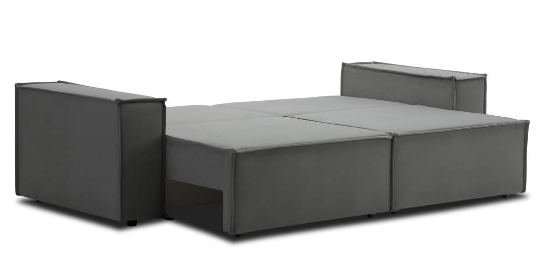 Прямой диван Фабио Дымчатый серый велюр