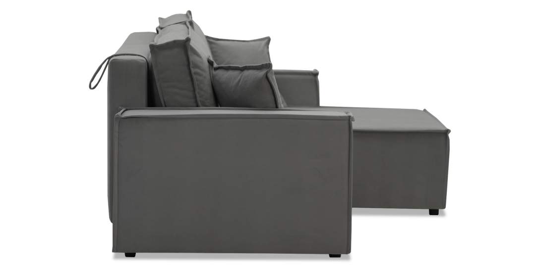 Угловой диван Фабио Cерый велюр