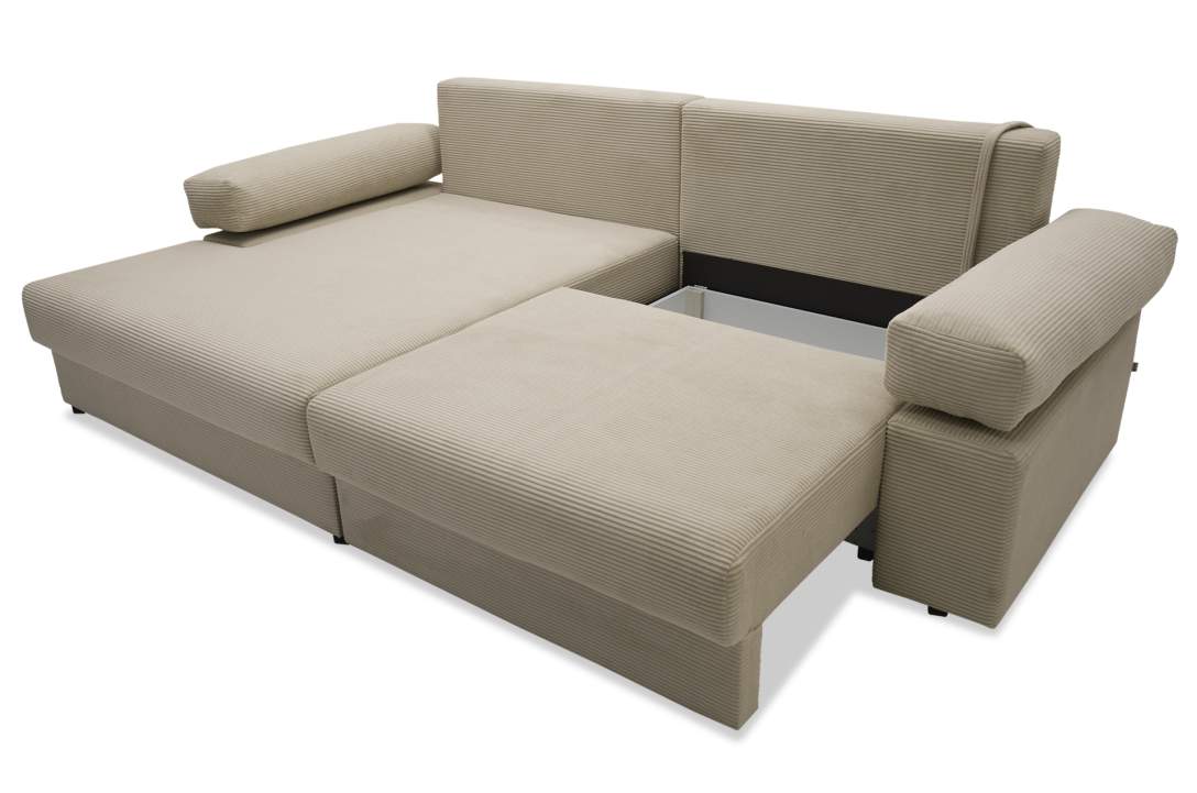 Угловой диван левый Тайлин кремовый велюр